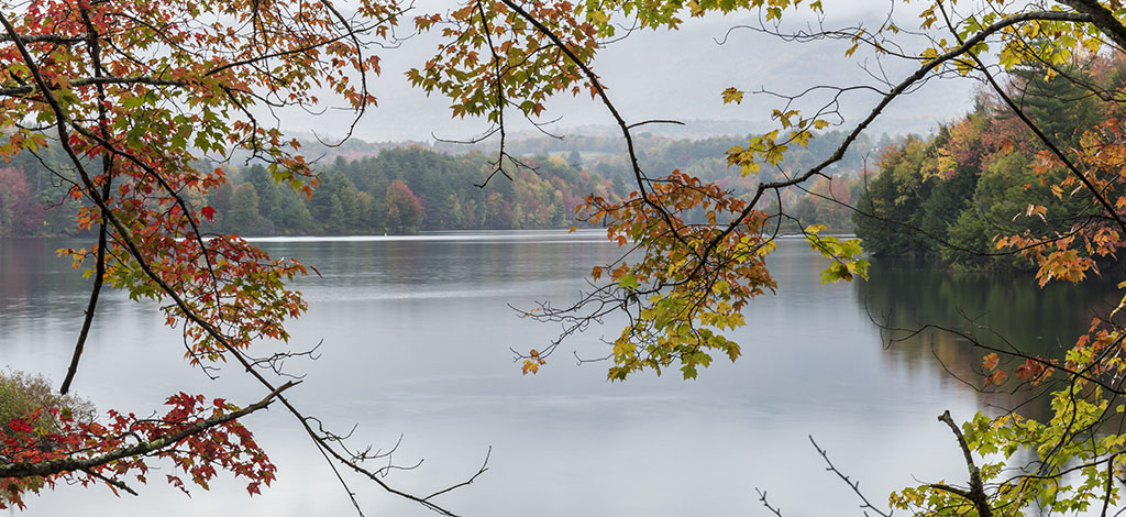 fall leaves by lake Waterbury,CT